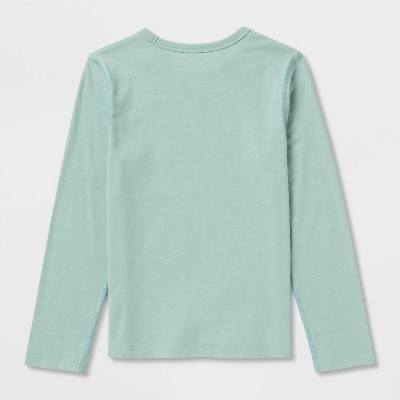 Cat & Jack Kids' 2pk Adaptive Long Sleeve 'Dino/Cowboy' Graphic T-Shirt - Cat & Jack™ Brown/Ocean Green M — фото 2