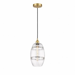 Vaz - 1 Light Cord Hung Mini Pendant In Industrial Style-9.88 Inches Tall and 8 Inches Wide - 1 of 1