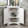 NicBex Modern Triangle Bathroom Corner Cabinet with 3 Adjustable Shelves,Freestanding Storage Cabinet with Anti-Tipping Device for Bathroom - 4 of 4
