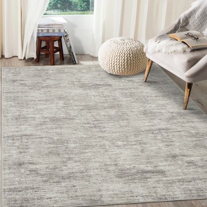Washable rug. Modern solid-color, non-slip. Non-shedding, low-pile, foldable. Contemporary minimalist. For living/dining/bedrooms - 1 of 4