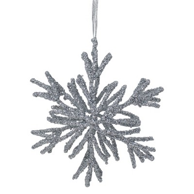 Northlight 7.5" Silver Glitter Snowflake Christmas Ornament