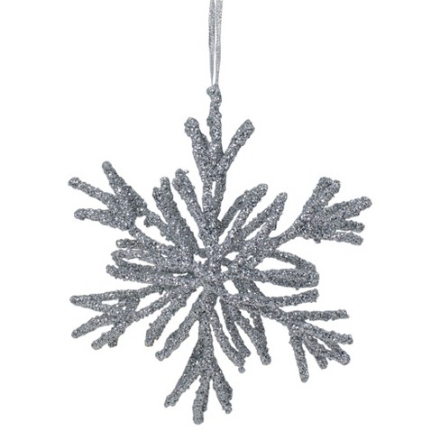 Northlight Glitter Snowflake Christmas Ornament - 7.5" - Silver - image 1 of 4