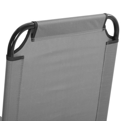 Gray Steel Frame Folding Outdoor Chaise Lounge Set