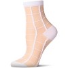 Memoi Cheery Checker Sheer See-Through Ankle Socks Black 9-11 - 2 of 3