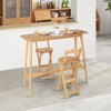 Costway Bamboo Bar Table 48'' High Top Console Dining Pub Table For Narrow Space Natural - 2 of 4