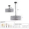 BAOURE 18" Black Modern Crystal Drum Chandelier, 6-Light Pendant Lighting Fixture with Metal Frame for Living Room, Dining Room, and Bedroom - 2 of 4