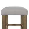 Set of 2 16" Charnell PU Counter Height Barstools Gray/Oak Finish - Acme Furniture - 4 of 4