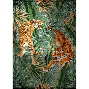 Bedroom Rug TROPOW Washable Area Rug Non Slip Low Pile Boho Floral Carpet for Bedroom - 1 of 3