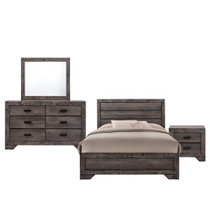King 4pc Grayson Panel Bedroom Set Gray Oak - Picket House Furnishings
