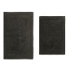 Luxury Reversible Bathroom Rugs Set, Washable Rug, Soft Cotton Extra Soft and Absorbent bath Rug, Non-Slip Bath Mat Set, 2 Pcs Set(S+M), Gray - 2 of 4