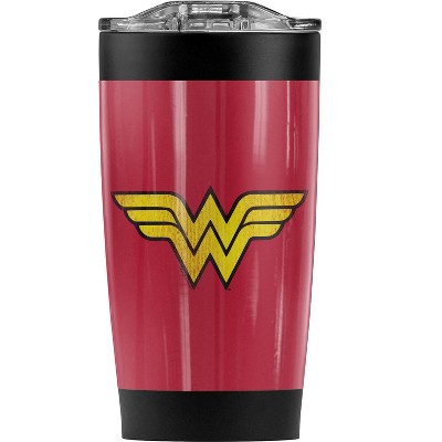 DC Wonder Woman Logo Dist Steel Tumbler 20oz Coffee Travel Mug