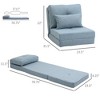 CAVINAS Polyester Convertible Lazy Sofa Chair,Folding Upholstered Lounge Chair with Adjustable Backrest,Modern Sofa Chair for Living Room - 3 of 4
