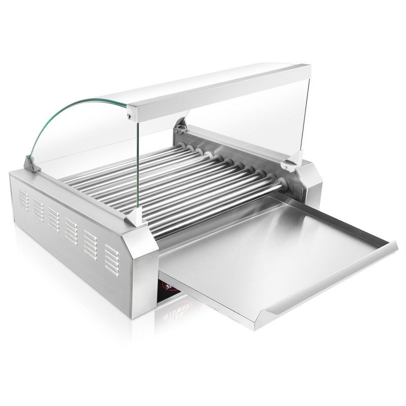 Olde Midway Electric Hot Dog Roller Grill Machine with Glass Cover, Commercial Grade, 4 of 8
