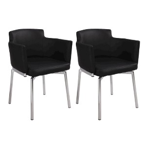 Chintaly Imports,Modern Club Arm Chair  Memory Swivel - Set of 2 - 1 of 4