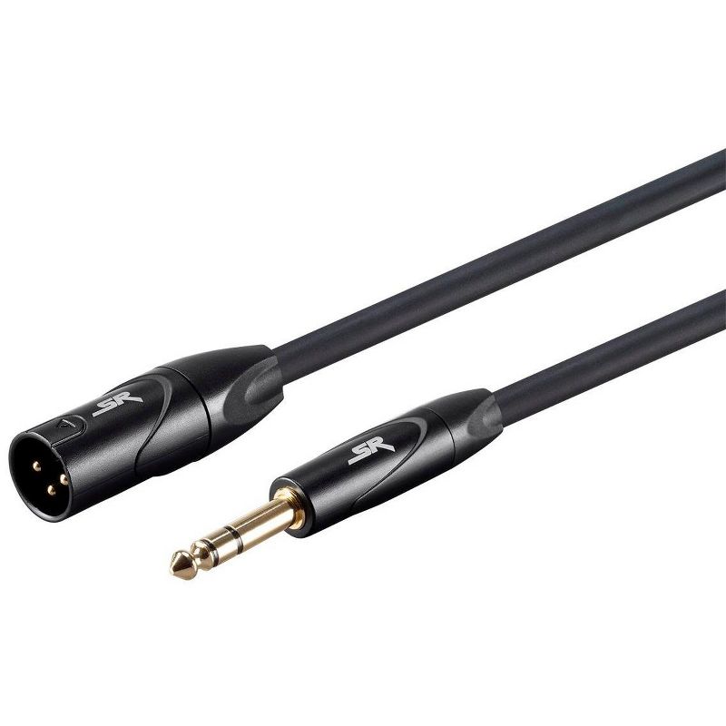 Monoprice XLR Male to 1/4 Inch TRS Male Cable - 3 Feet - Black | 16AWG, Gold Plated - Stage Right Series, 1 of 7