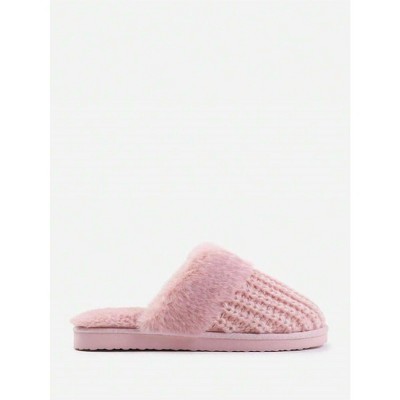 Women's Wo's Knitted Snug Faux Fur Slippers - No Doubt Shoes