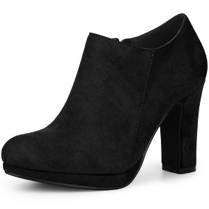 Perphy Women's Round Toe Platform Chunky Heel Ankle Booties - 1 of 3