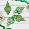 Northlight Commercial Size Shatterproof 2-Finish Finial Christmas Ornaments - Green -10" - 4ct - 2 of 4