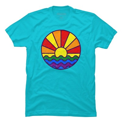 Design By Humans Summer LGBTQIA+ Pride Sunset Ocean By krobilad T-Shirt