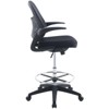 Stealth Drafting Chair Black - Modway: Upholstered, 330 lbs Capacity, Adjustable Height 23"-30" - 2 of 4