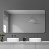 FONTOI  39.4"×29.53" Bathroom Vanity Mirror Frameless Modern Wall Mounted Mirror Decorative Rounded Corner Accent for Bedroom Living Room, Clear - 2 of 4