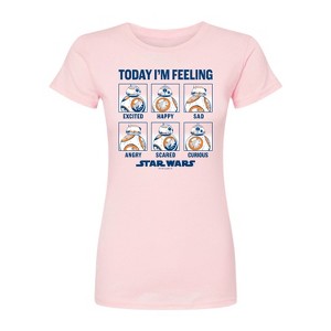 Women's Star Wars: The Force Awakens BB8 Moods Fitted Graphic T-Shirt - Pink - Large - 1 of 1