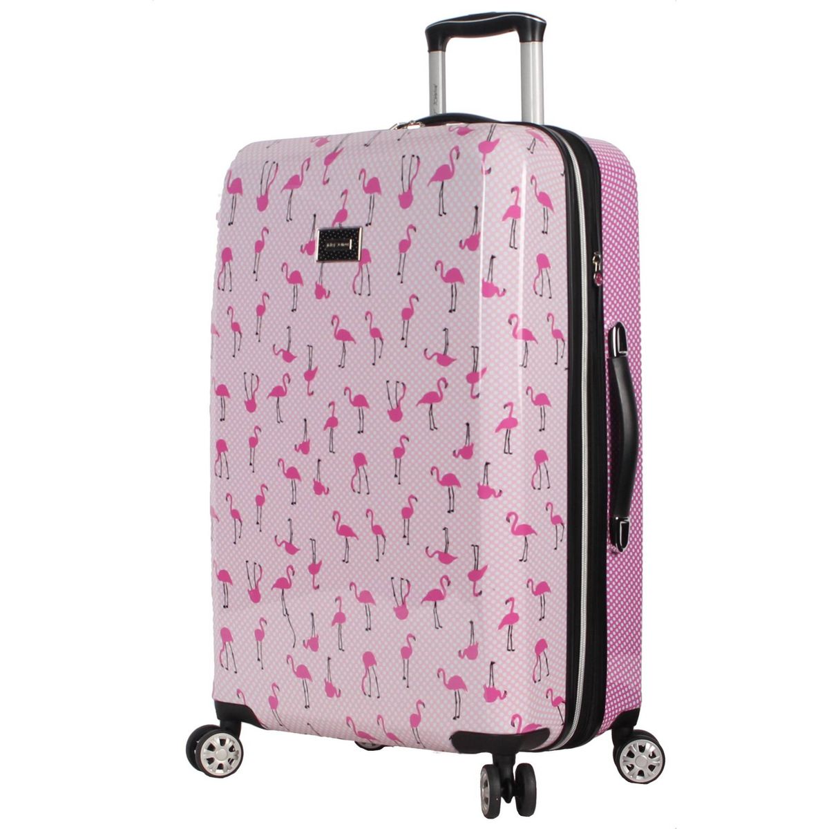 Betsey Johnson Expandable Hardside Medium Checked Spinner Suitcase - thumbnail 7