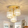 DAKAFUL 3 - Light Modern Crystal Semi - Flush Mount Ceiling Light, Gold Close to Ceiling Chandelier for Living Room,Hallway, Entryway - 2 of 4