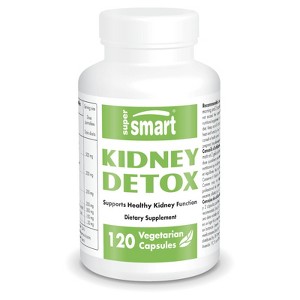 SuperSmart Kidney Detox Formula - All-in-1 Complex - with Chanca Piedra, Dandelion Root, Magnesium | Non-GMO & Gluten Free - 120 Vegetarian Capsules - 1 of 1