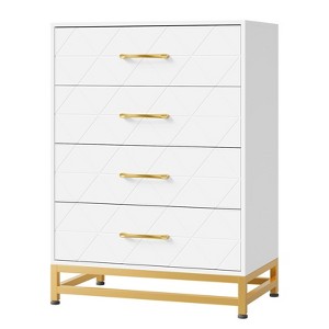 4-Drawer Dresser for Bedroom & Closet Tall Chest with Soft-Close Glides, Anti-Tip Kit  36.22" H Space Saving Storage Organizer - 1 of 4