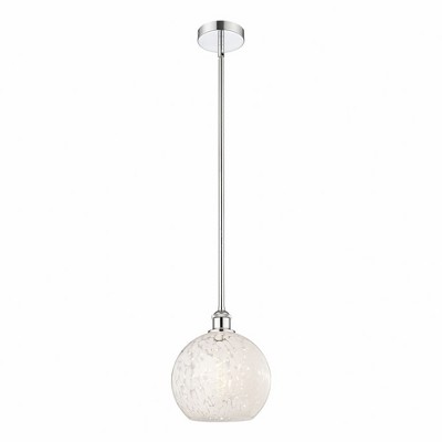 White Mouchette - 1 Light Stem Hung Mini Pendant In Modern Style-11.25 Inches Tall and 10 Inches Wide