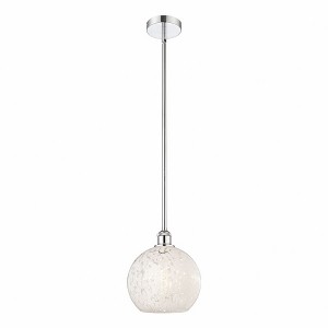 White Mouchette - 1 Light Stem Hung Mini Pendant In Modern Style-11.25 Inches Tall and 10 Inches Wide - 1 of 1
