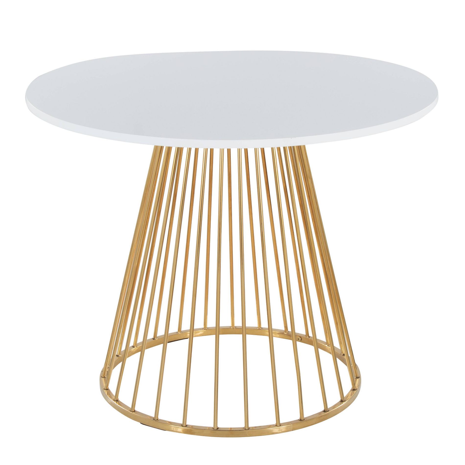 LumiSource Canary MDF Dining Table Gold/White