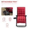 TIRAMISUBEST Zero Gravity Lounge Chair with Padded Cushion & Side Tray, Folding Recliner for Indoor/Outdoor, Supports 264lbs - Red - 3 of 4