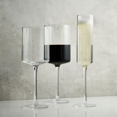 Laurel 13 oz Clear Lead-Free Crystal White Wine Glasses, Set of 2