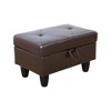 DOMETOUR Elegant Semi PU Leather Ottoman Storage for Living Room, Bedroom or Office Brown - 3 of 4