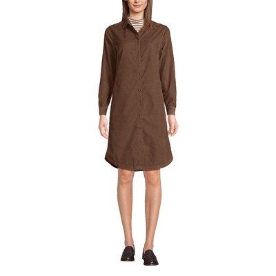 Lands' End Women's Pinwale Cord Button Front Dress