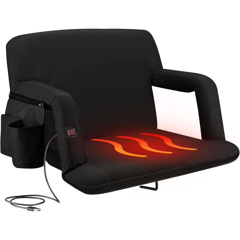 Alpcour Heated Reclining Stadium Seat with Armrests, 1 of 7
