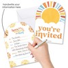 Big Dot of Happiness Here Comes The Son Baby Shower Invitations, Boy Boho Party You're Invited Fill-Ins, Flat Invite Cards with Envelopes - Set of 12 - 2 of 4