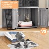 Modern 2 Tier Cat Litter Box Enclosure,Hidden Litter Box Furniture with Two Floors - 3 of 4