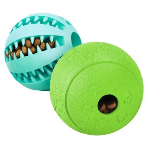 Itopfox Interactive Dog Puzzle Toy 2 Pack, Treat Dispensing Chew Ball for Teething, IQ Training, Slow Feeder, Playtime Fun for Medium & Large Dogs - 1 of 4