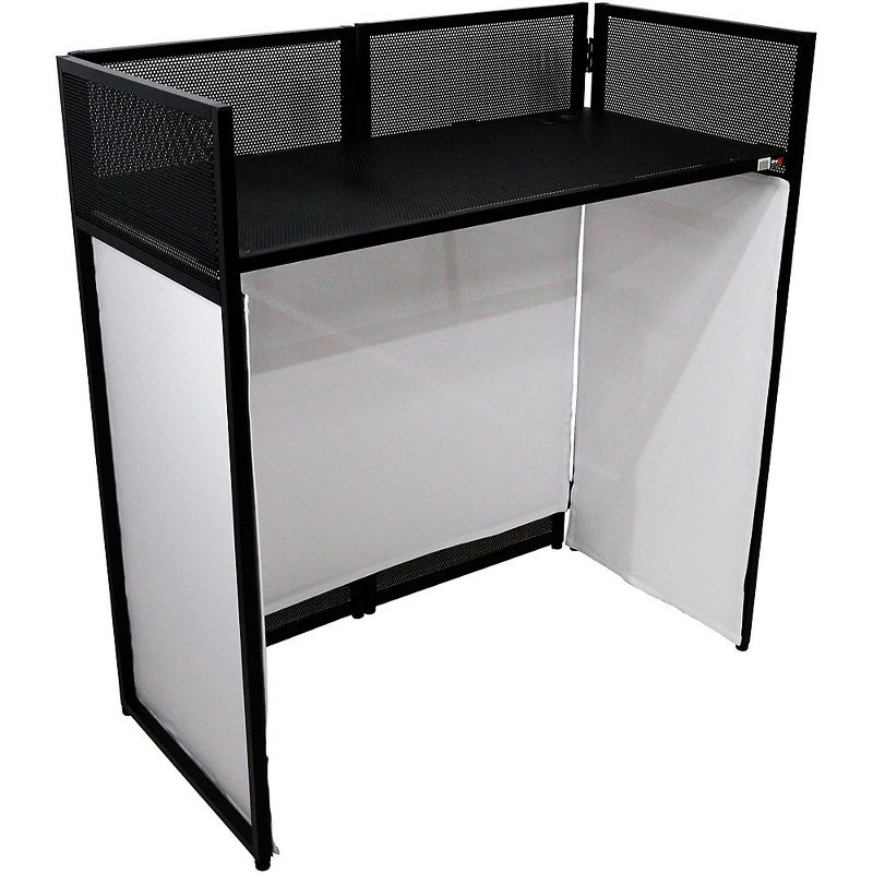 ProX VISTA DJ Booth Facade Table Station with White/Black Scrim kit and Padded Travel Bag, 2 of 7