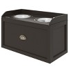 23" Dog Feeding Station with Storage,Elevated Dog Bowls for Large Dogs,Pet Food Storage Cabinet with Drawer,2 Stainless Steel Bowls-LAOTIES - 4 of 4