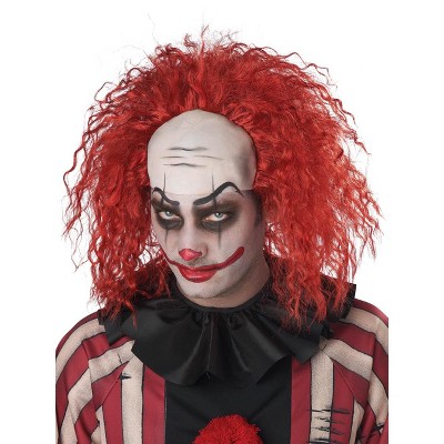 California Costumes Clown Pattern Baldness Bald Cap Adult Wig red