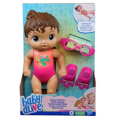 Baby Alive Sunny Swimmer Doll (Brown Hair)