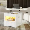 Bestier 31.5 Inch LED Round Coffee Table with Storage - 2 of 4