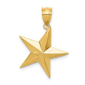 Black Bow Jewelry 14k Yellow Gold Polished Nautical Star Pendant, 20mm (3/4 inch) - 1 of 4