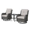 Belord Gray Wicker Swivel Rocking Chairs, Oversized Rocker Patio Chairs Rattan Glider Chairs with 4" Thick Seat Cushion - 2 of 4