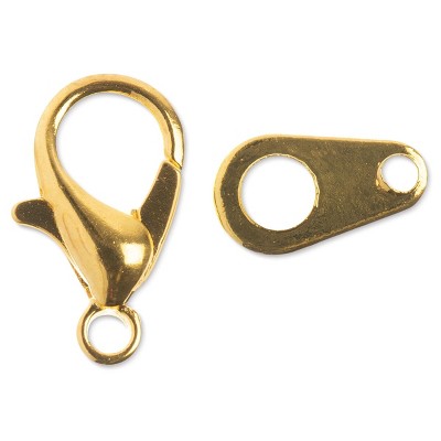 John Bead Must Have Findings Metal Gold 12mm Lobster Clasps for Jewelry Making Findings, 10 Pieces