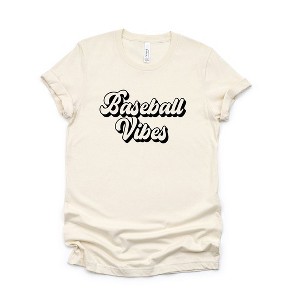 Simply Sage Market Women's Baseball Vibes Cursive Short Sleeve Graphic Tee - 1 of 4